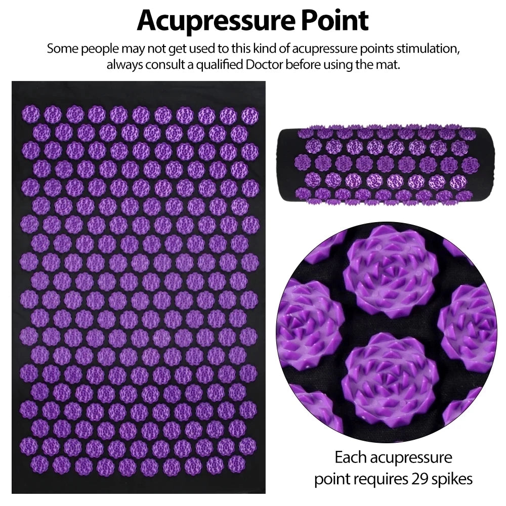 Acupressure Yoga Mat with Pillow Set