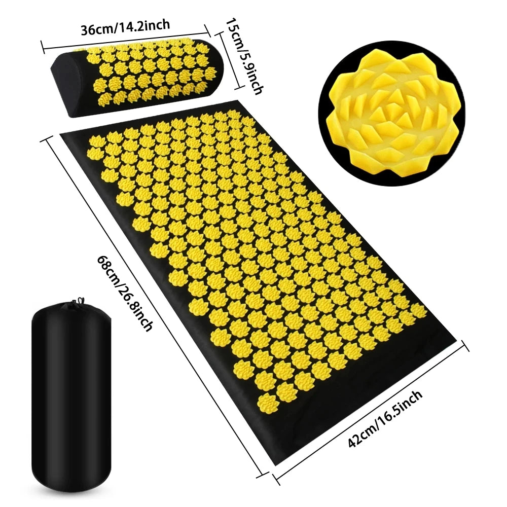 Acupressure Yoga Mat with Pillow Set