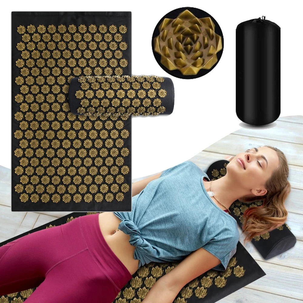 Acupressure Yoga Mat with Pillow Set