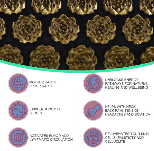 Acupressure Yoga Mat with Pillow Set